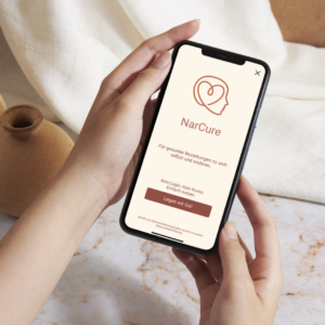 Für gesunde Beziehungen zu sich selbst und anderen. Screenshot NarCure App: Startbildschirm